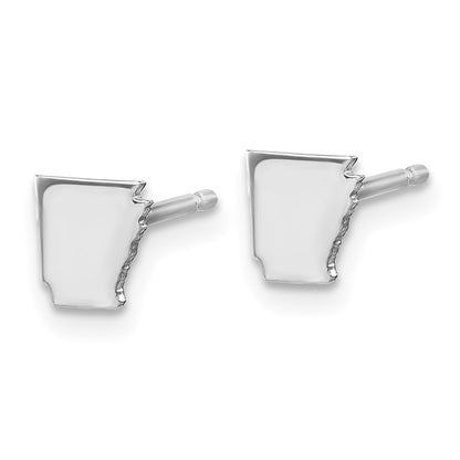 14K White Gold 14Kw Arkansas State Earrings