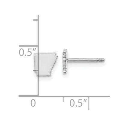 14K White Gold 14Kw Arkansas State Earrings