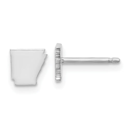 14K White Gold 14Kw Arkansas State Earrings