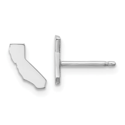 Sterling Silver Silver/Rhodium Plated California State Earrings