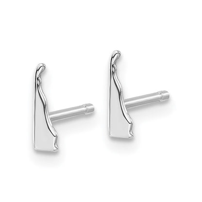 Sterling Silver Silver/Rhodium Plated Delaware State Earrings