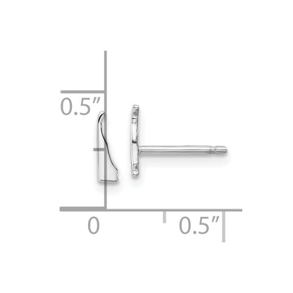 14K White Gold 14Kw Delaware State Earrings
