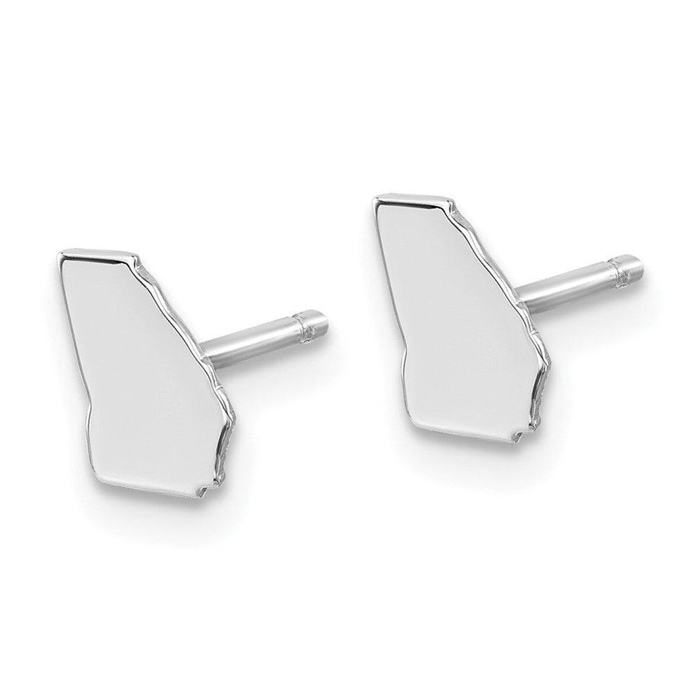 Sterling Silver Silver/Rhodium Plated Georgia State Earrings