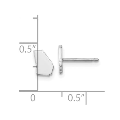 Sterling Silver Silver/Rhodium Plated Georgia State Earrings