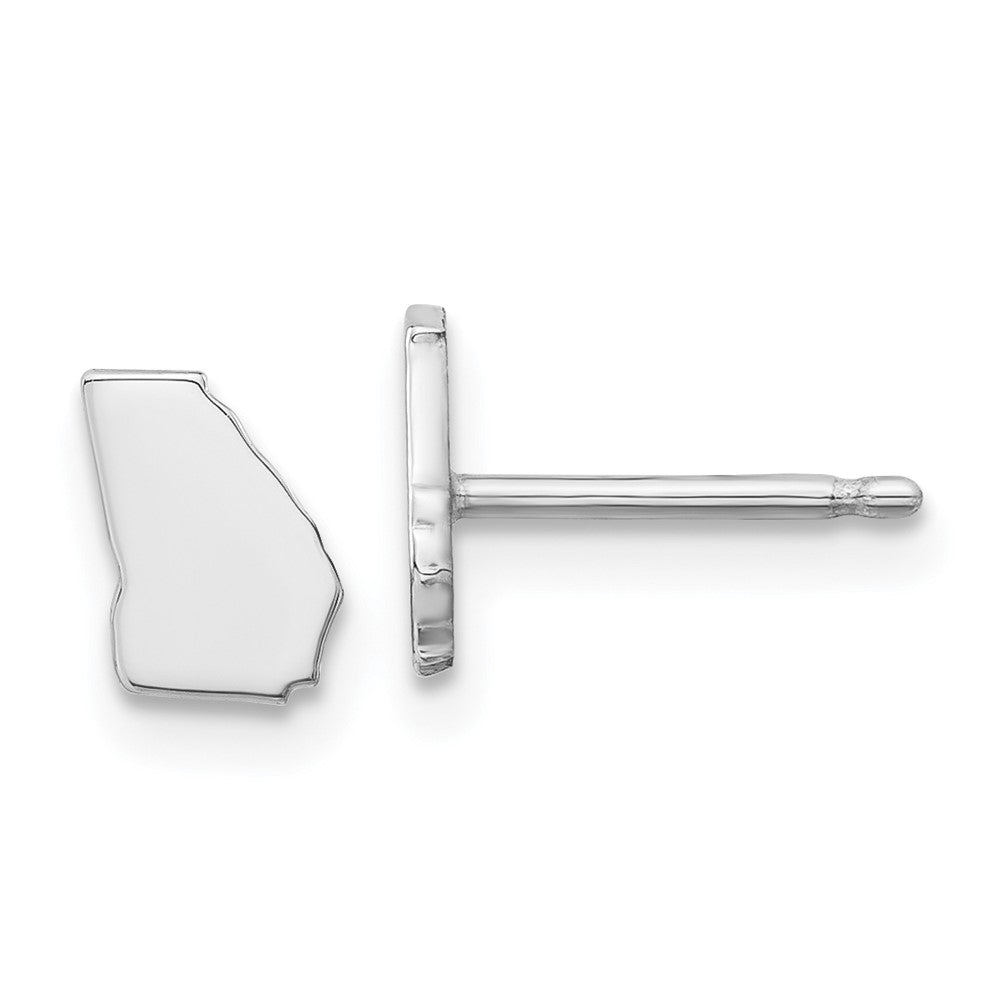 Sterling Silver Silver/Rhodium Plated Georgia State Earrings