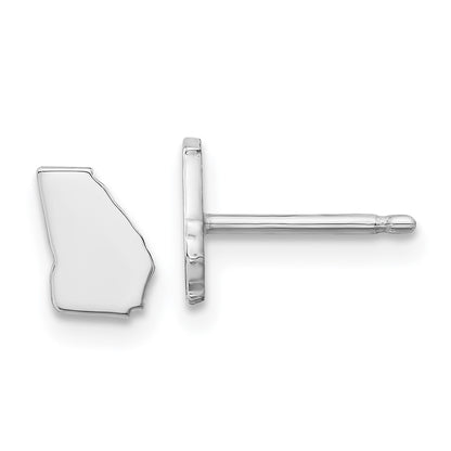 Sterling Silver Silver/Rhodium Plated Georgia State Earrings