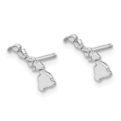 14K White Gold 14Kw Hawaii State Earrings