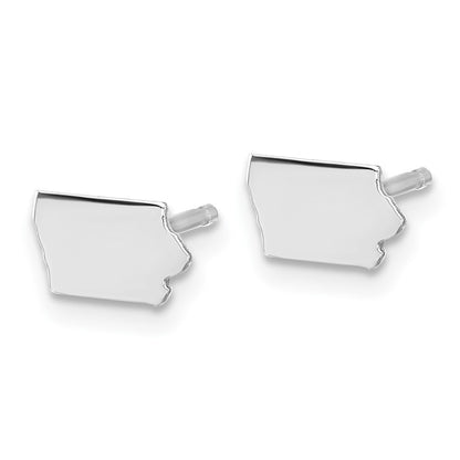 14K White Gold 14Kw Iowa State Earrings