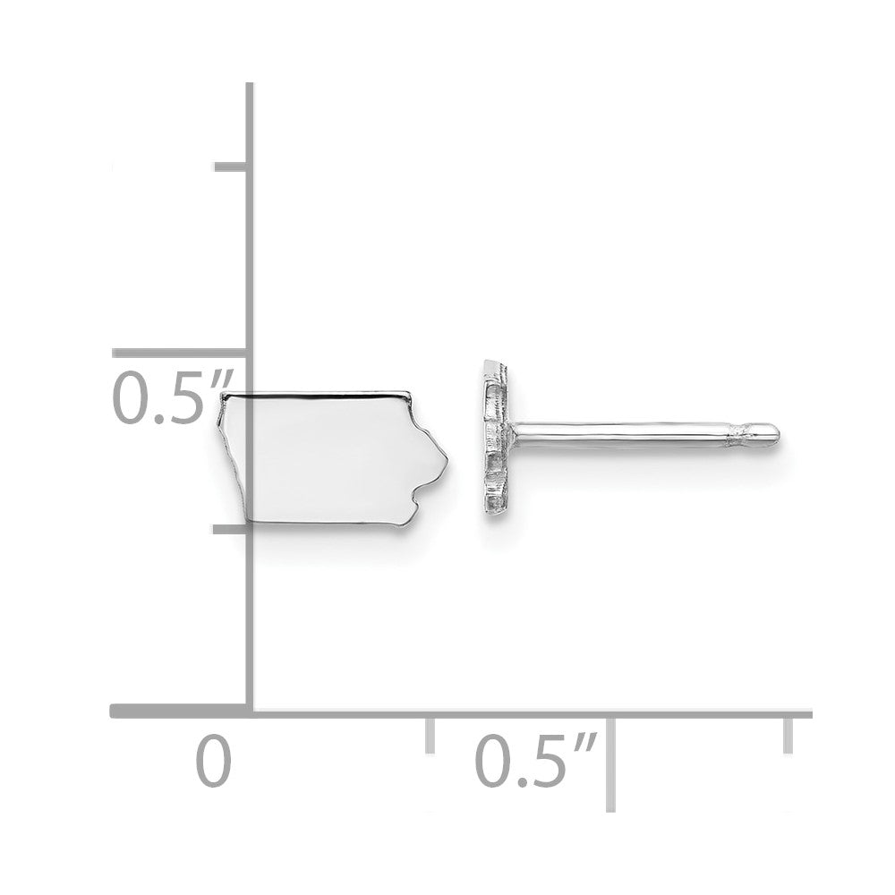 14K White Gold 14Kw Iowa State Earrings