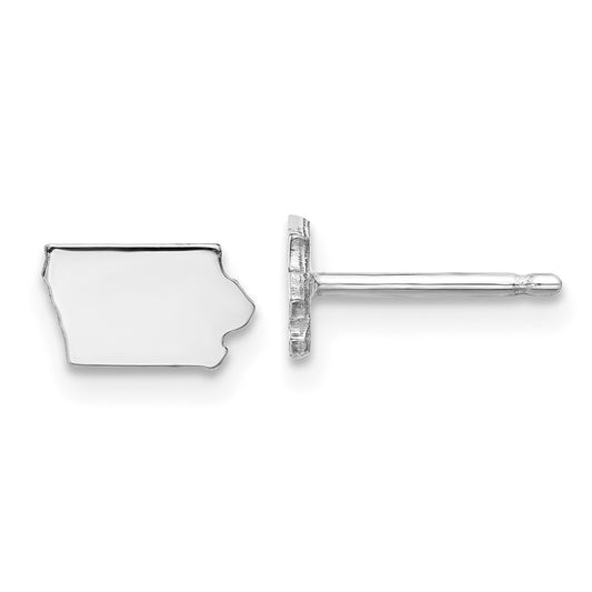 Sterling Silver Silver/Rhodium Plated Iowa State Earrings
