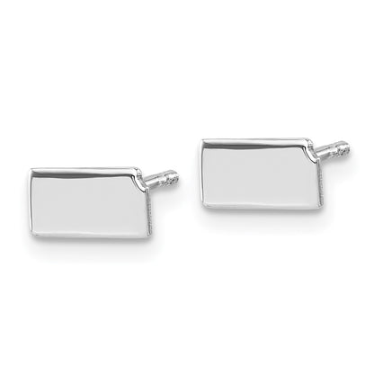 Sterling Silver Silver/Rhodium Plated Kansas State Earrings