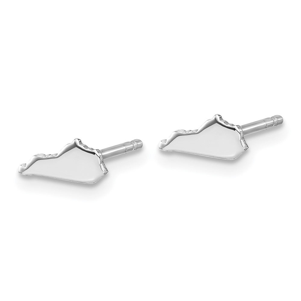 Sterling Silver Silver/Rhodium Plated Kentucky State Earrings