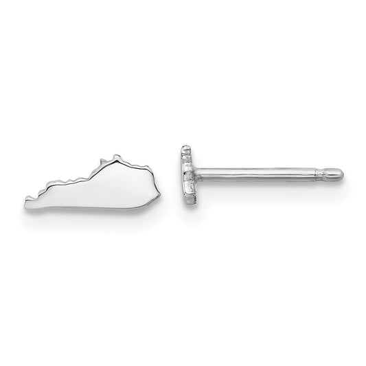 Sterling Silver Silver/Rhodium Plated Kentucky State Earrings