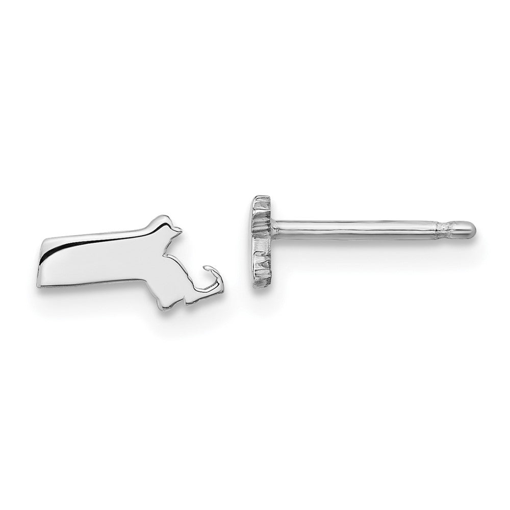 14K White Gold 14Kw Massachusetts State Earrings