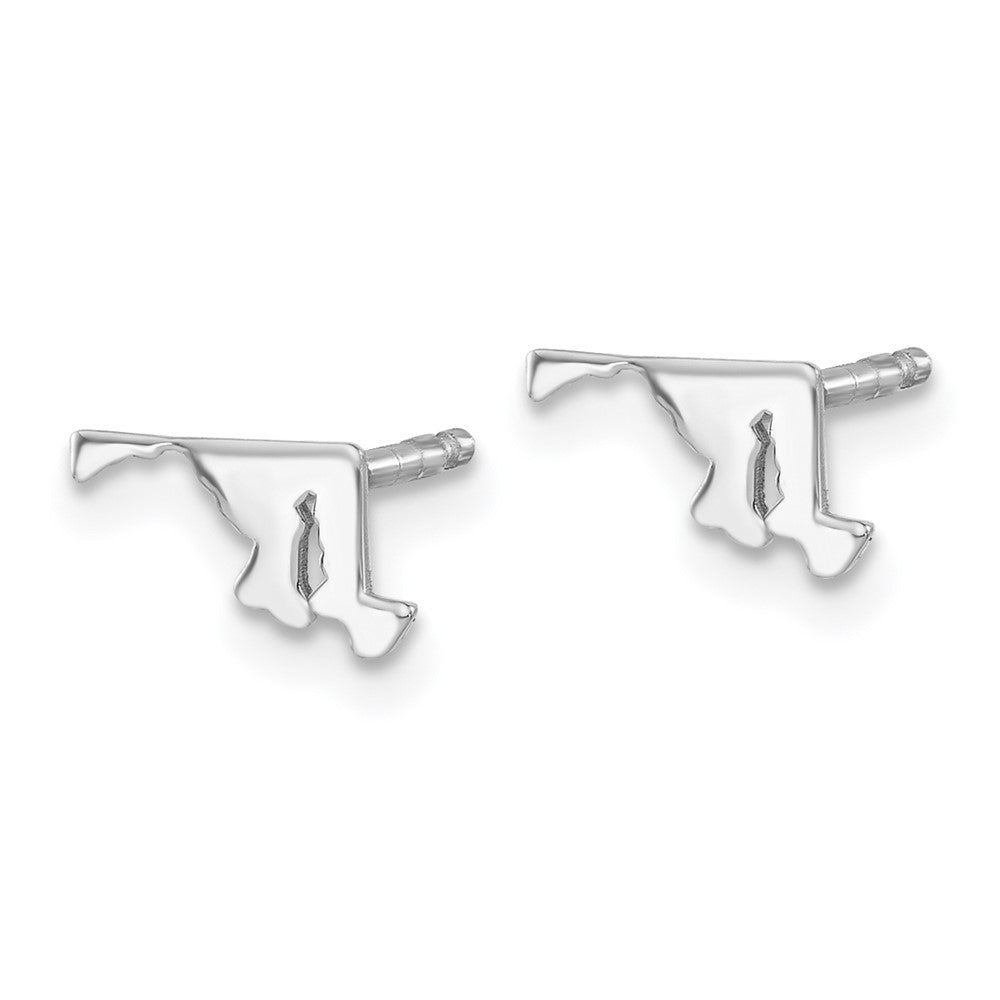 Sterling Silver Silver/Rhodium Plated Maryland State Earrings