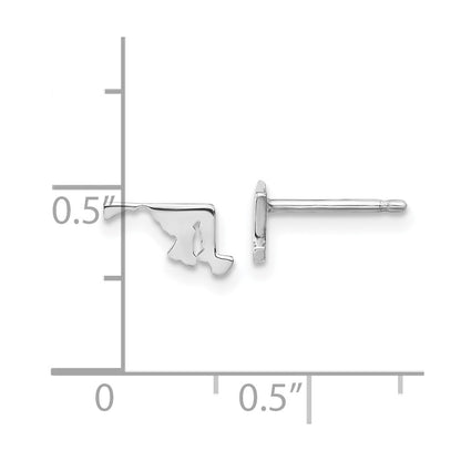 Sterling Silver Silver/Rhodium Plated Maryland State Earrings