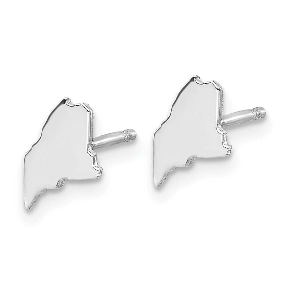 14K White Gold 14Kw Maine State Earrings
