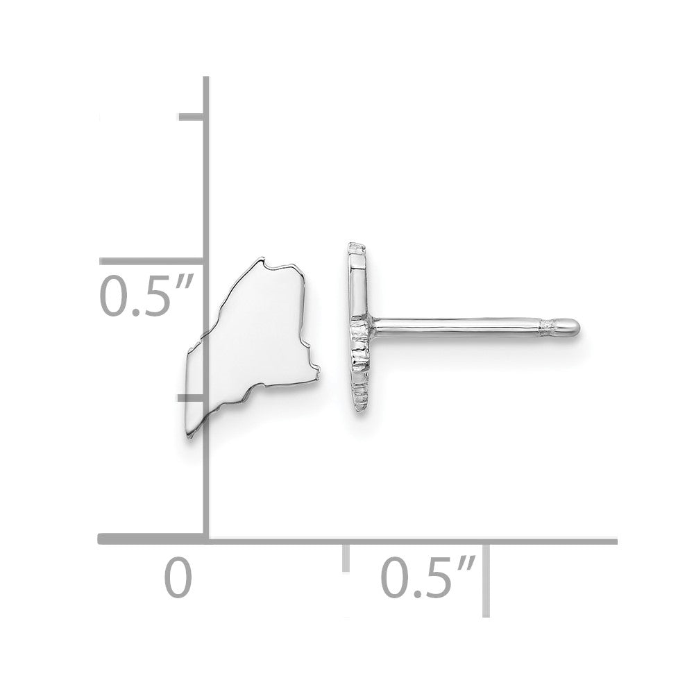 14K White Gold 14Kw Maine State Earrings