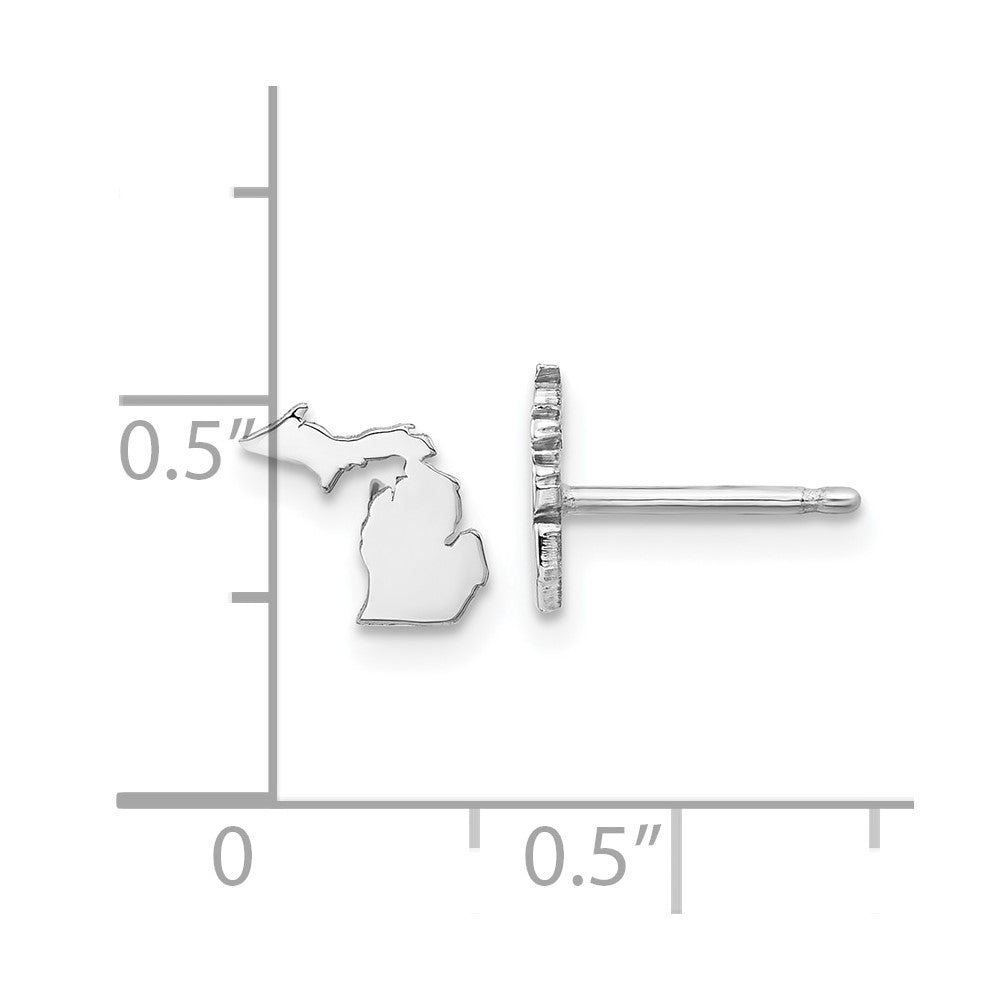 14K White Gold 14Kw Michigan State Earrings