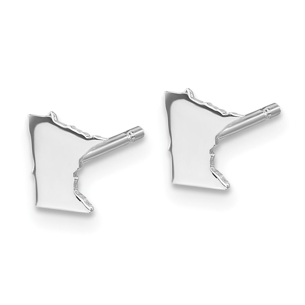 Sterling Silver Silver/Rhodium Plated Minnesota State Earrings