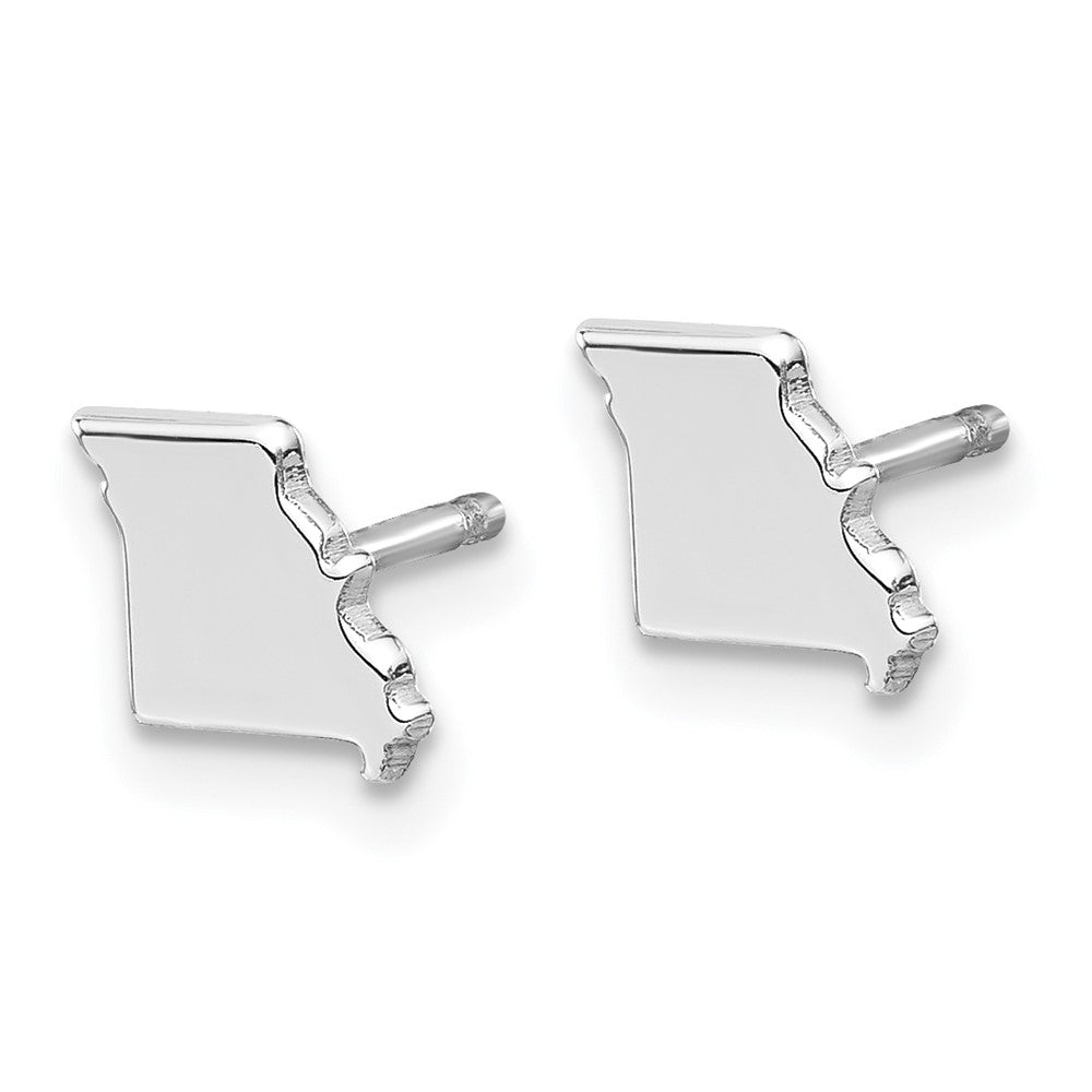 Sterling Silver Silver/Rhodium Plated Missouri State Earrings