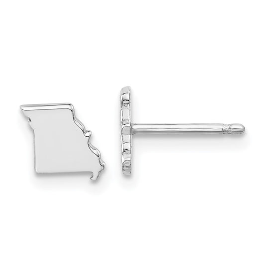 14K White Gold 14Kw Missouri State Earrings