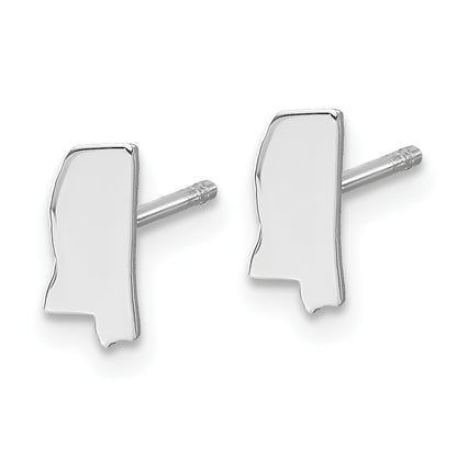 14K White Gold 14Kw Mississippi State Earrings