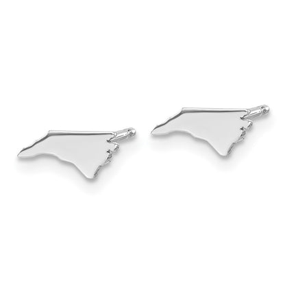 14K White Gold 14Kw North Carolina State Earrings