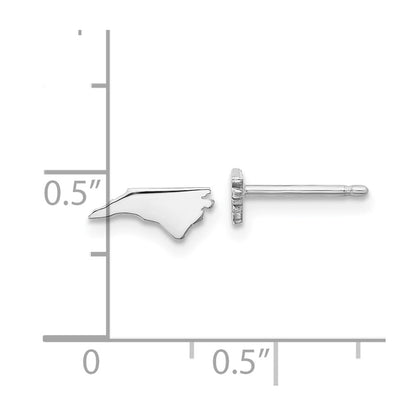 14K White Gold 14Kw North Carolina State Earrings