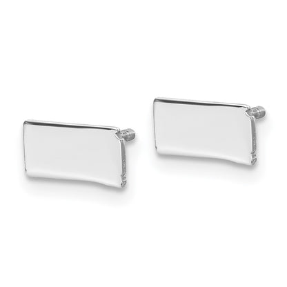 Sterling Silver Silver/Rhodium Plated North Dakota State Earrings