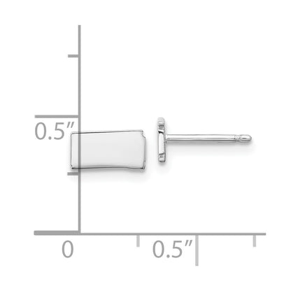 Sterling Silver Silver/Rhodium Plated North Dakota State Earrings