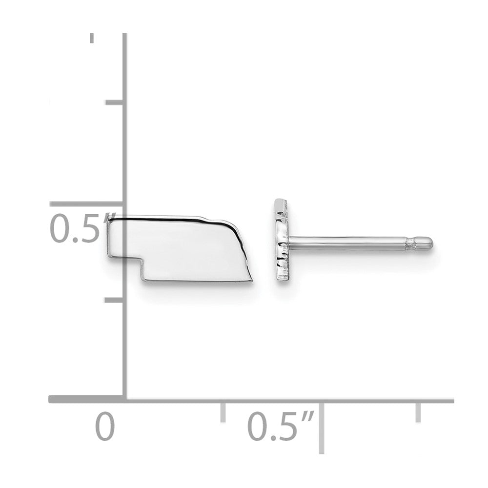 14K White Gold 14Kw Nebraska State Earrings