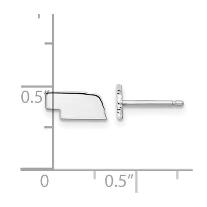14K White Gold 14Kw Nebraska State Earrings