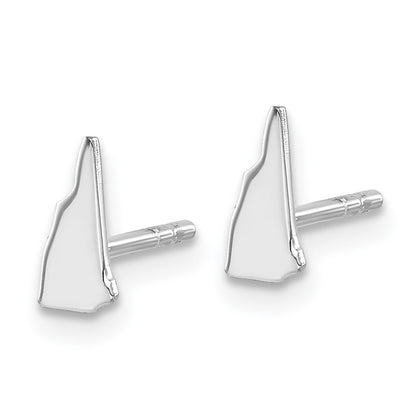 Sterling Silver Silver/Rhodium Plated New Hampshire State Earrings