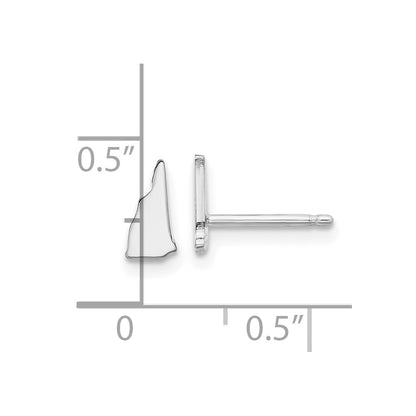 Sterling Silver Silver/Rhodium Plated New Hampshire State Earrings