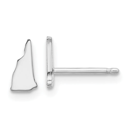 Sterling Silver Silver/Rhodium Plated New Hampshire State Earrings