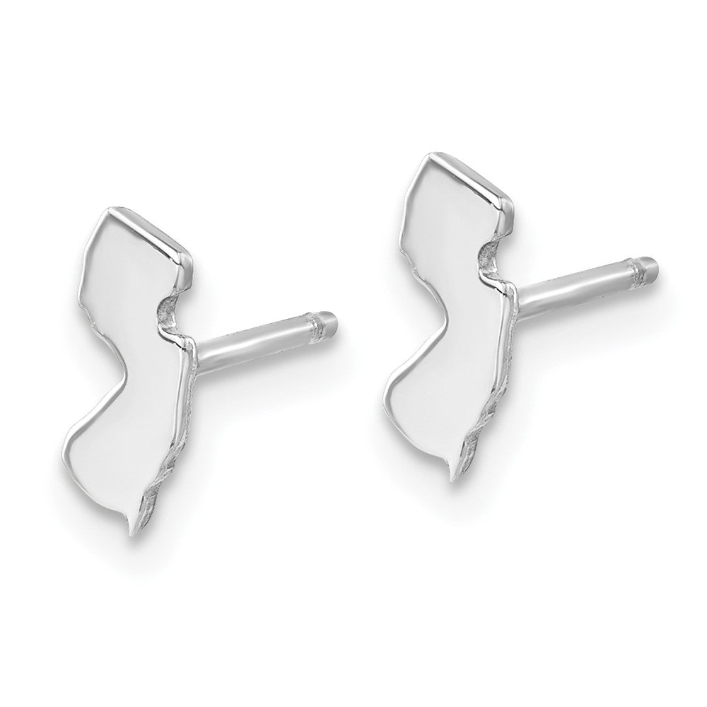 14K White Gold 14Kw New Jersey State Earrings