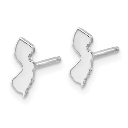 Sterling Silver Silver/Rhodium Plated New Jersey State Earrings