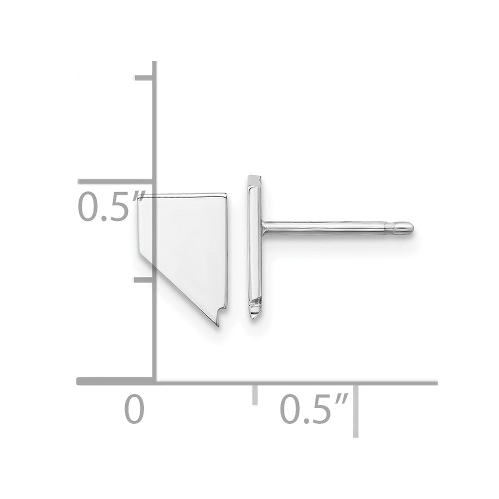 Sterling Silver Silver/Rhodium Plated Nevada State Earrings