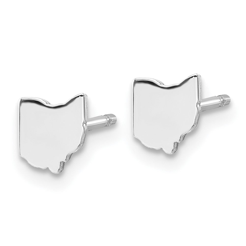 14K White Gold 14Kw Ohio State Earrings