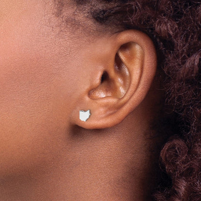 14K White Gold 14Kw Ohio State Earrings