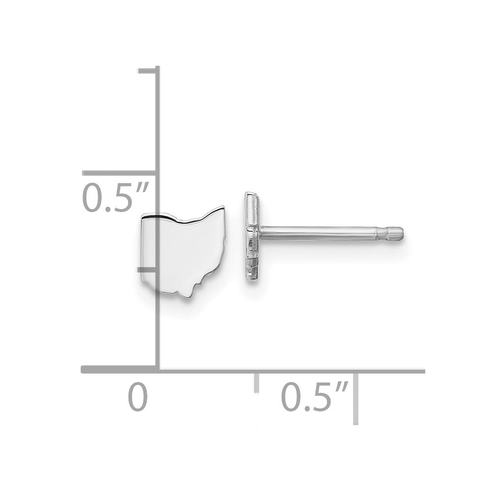 14K White Gold 14Kw Ohio State Earrings