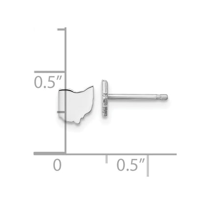 14K White Gold 14Kw Ohio State Earrings