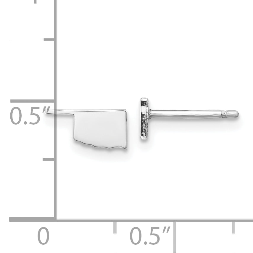 14K White Gold 14Kw Oklahoma State Earrings