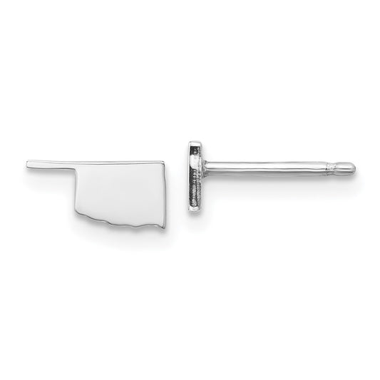 Sterling Silver Silver/Rhodium Plated Oklahoma State Earrings