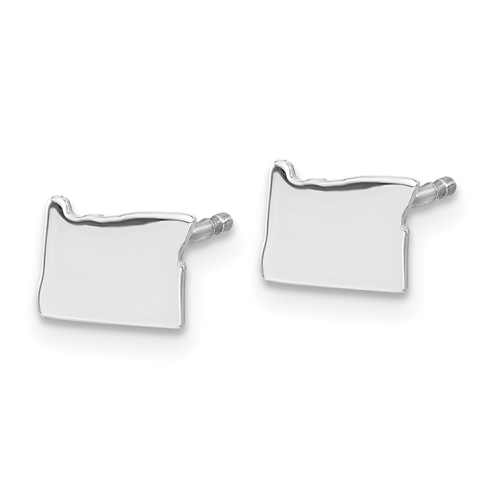 14K White Gold 14Kw Oregon State Earrings