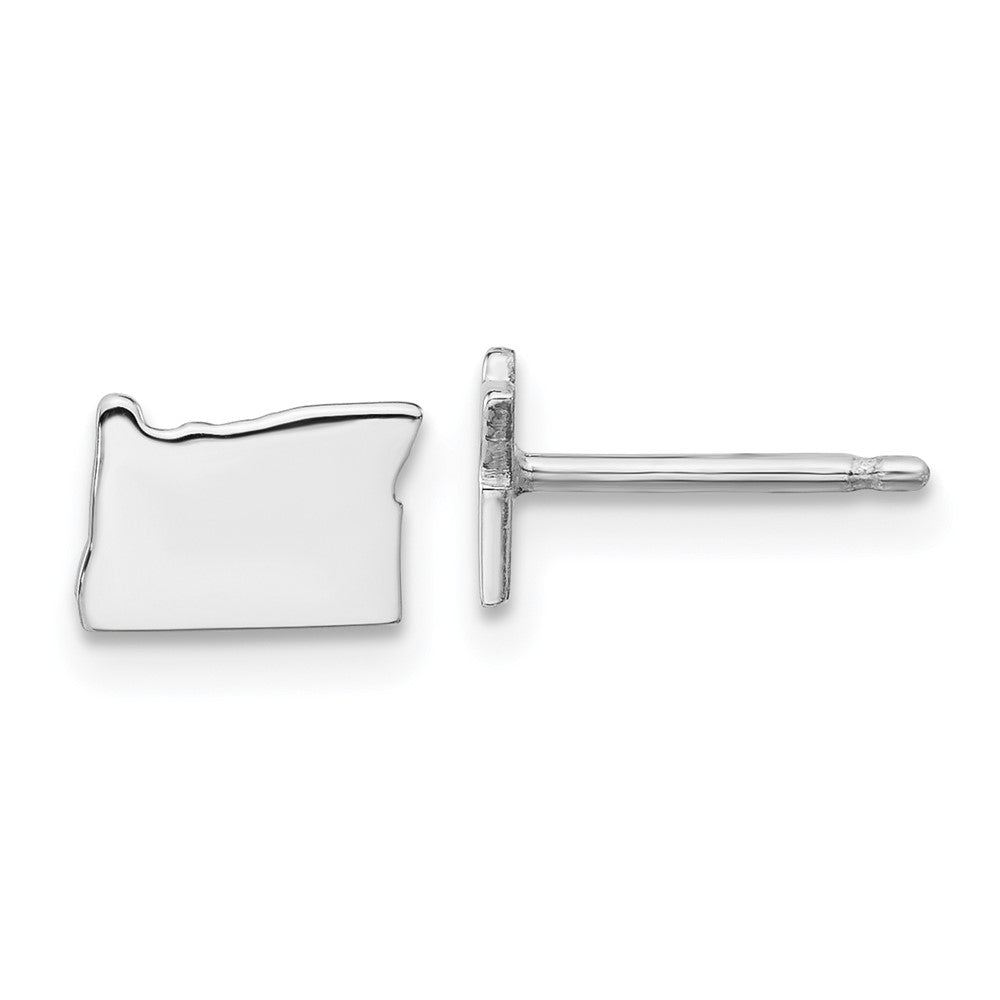 14K White Gold 14Kw Oregon State Earrings