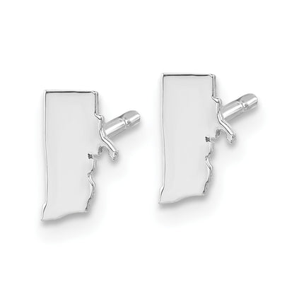 14K White Gold 14Kw Rhode Island State Earrings