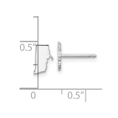 14K White Gold 14Kw Rhode Island State Earrings