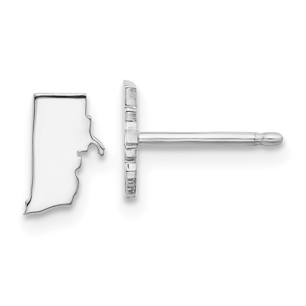 Sterling Silver Silver/Rhodium Plated Rhode Island State Earrings